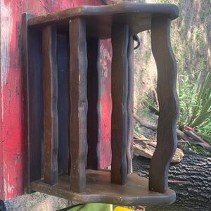 Vintage mid century book rack, barn find original finish.